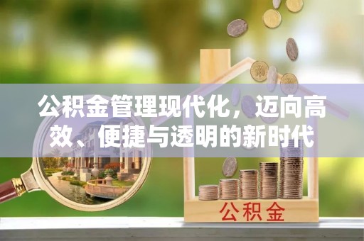 绥化公积金管理现代化，迈向高效、便捷与透明的新时代