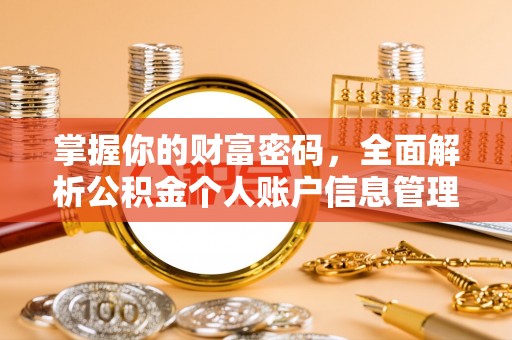 绥化掌握你的财富密码，全面解析公积金个人账户信息管理与优化