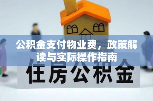 绥化公积金支付物业费，政策解读与实际操作指南