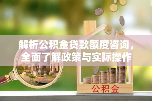 绥化解析公积金贷款额度咨询，全面了解政策与实际操作